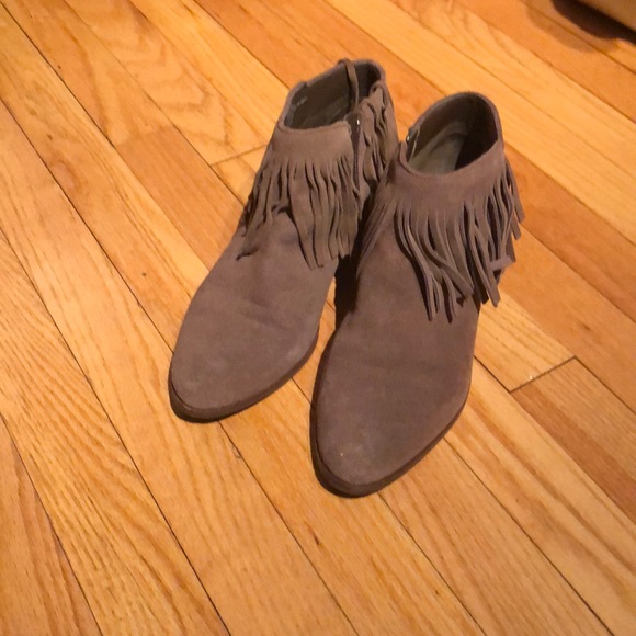 Fringe Suede Booties - Picture 1 of 6
